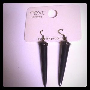 Black spike lucite earrings Next Jewelry copper